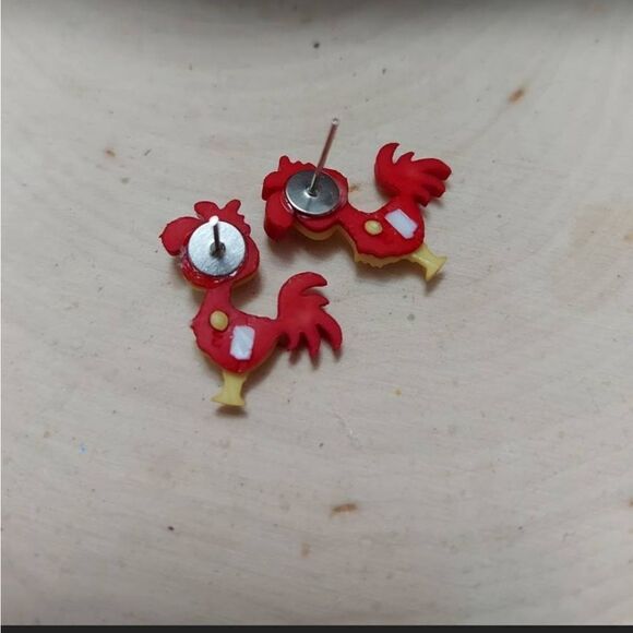 Super cute handmade Rooster Earrings - Picture 3 of 3